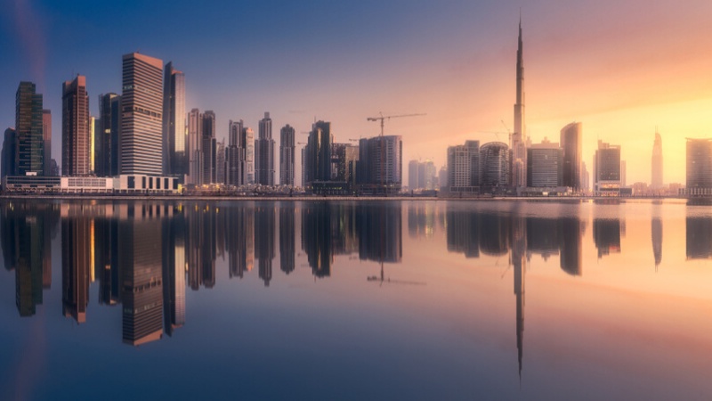 منظر بانورامي باطني لخليج دبي للأعمال